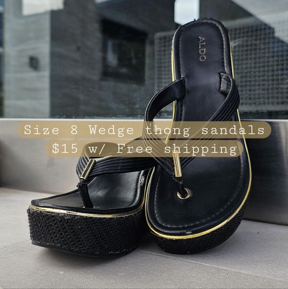 Wedge thong sandals